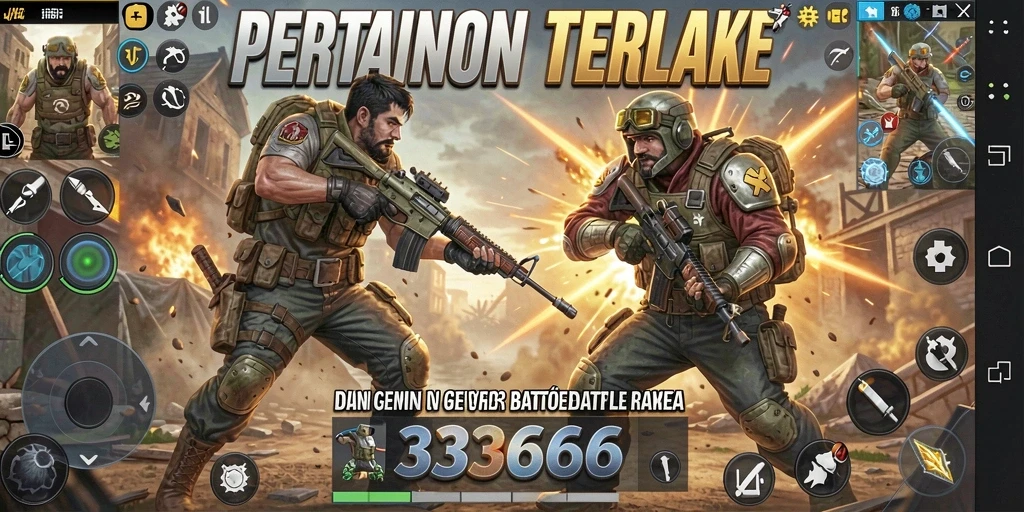 Tampilan seru gameplay Battle Royale di 333666.