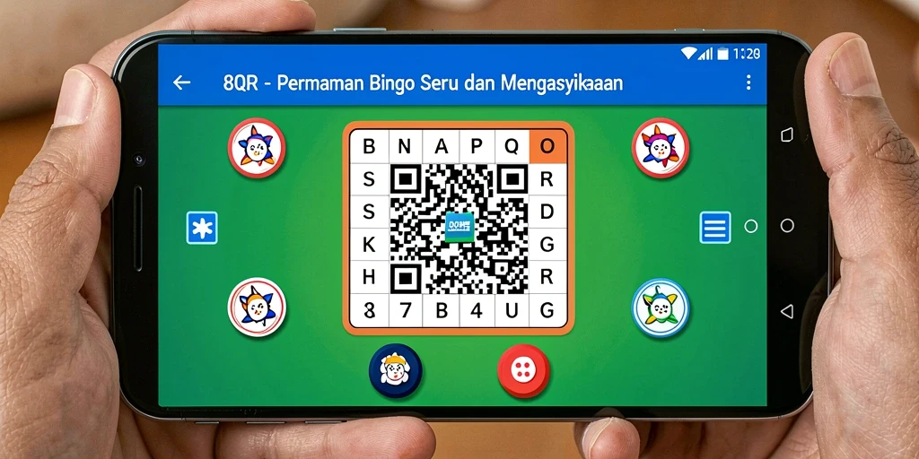 Tampilan gameplay 8QR yang seru dan interaktif dalam permainan Bingo.