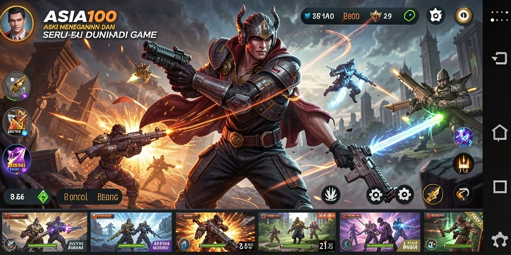 Tampilan gameplay seru dan mendebarkan dari ASIA100.