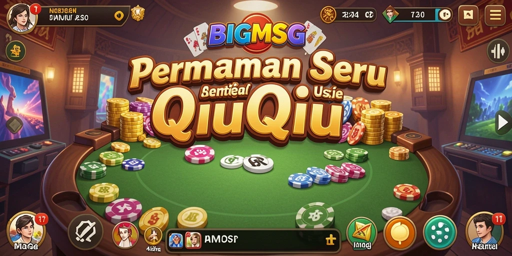 Tampilan screenshot utama BIGMSG menampilkan keseruan permainan QiuQiu.