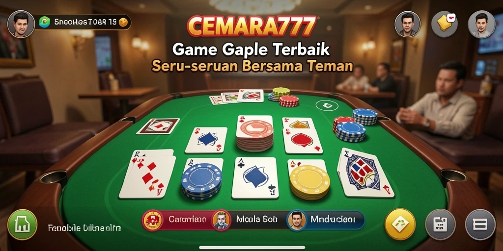 Screenshot gameplay Gaple menampilkan keseruan saat bermain bersama teman.