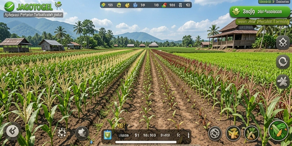Tampilan gameplay JAGOTOGEL dengan pertanian yang interaktif dan menarik.