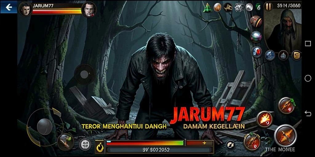 Screenshot gameplay menampilkan suasana horror yang mencekam.