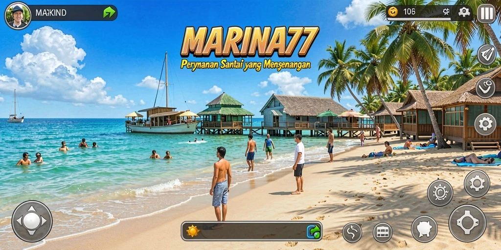 Tampilan gameplay <strong>MARINA77</strong> yang penuh warna dan mengasyikkan.