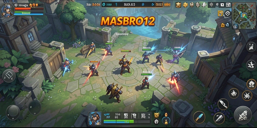 Gambaran gameplay MASBRO12 dengan pertarungan strategis yang intens.
