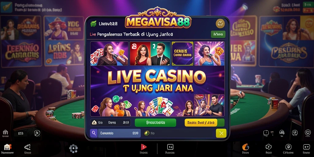 Tampilan menarik gameplay Live Casino MEGAVISA88 dengan dealer langsung.