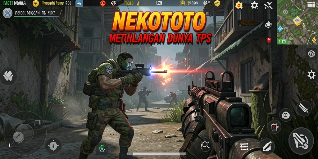 Tampilan gameplay menegangkan di NEKOTOTO dengan aksi TPS.