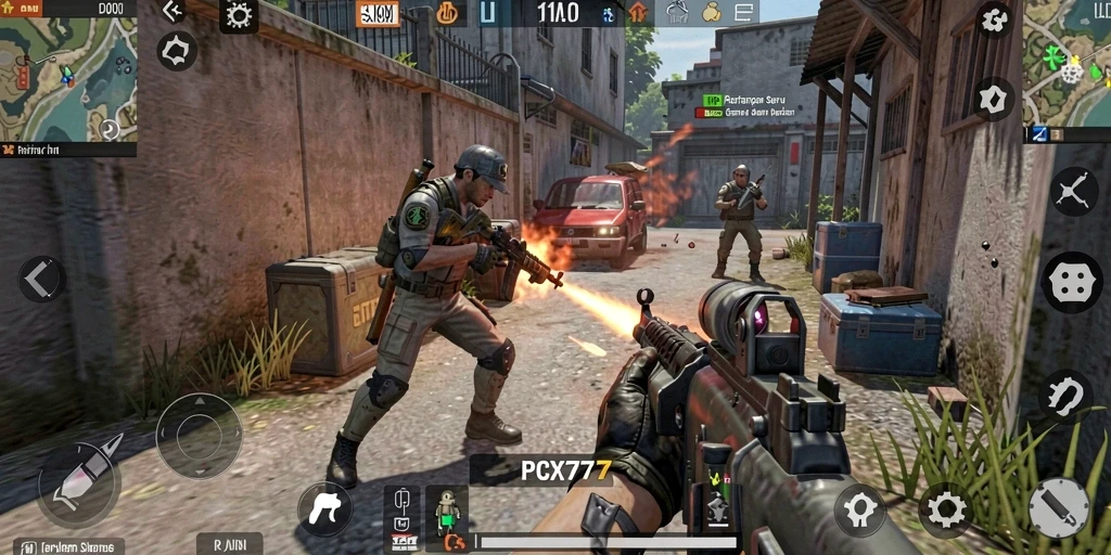 Gameplay seru yang menampilkan aksi pertempuran di PCX777.