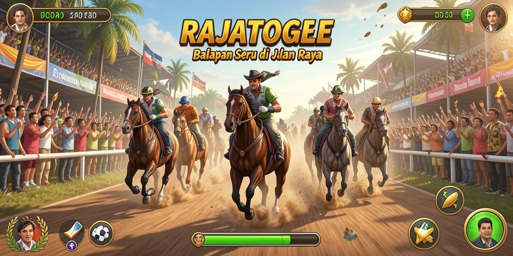 Tangkapan layar dari gameplay balapan yang mendebarkan di RAJATOGEL.