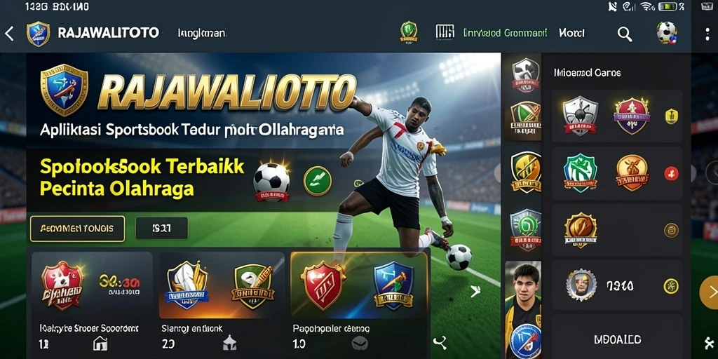 Screenshot utama RAJAWALITOTO dengan tampilan taruhan olahraga.