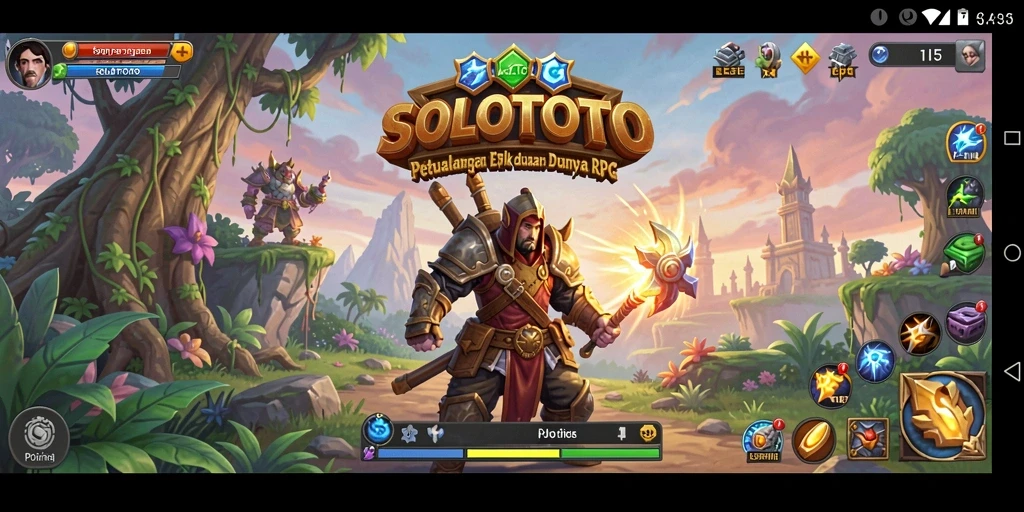 Tampilan gameplay SOLOTOTO yang epik dan penuh aksi RPG.