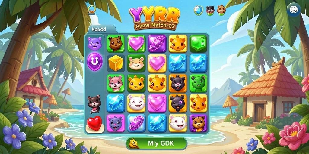 Tampilan gameplay seru dari YYRR yang penuh warna dan tantangan match-3.